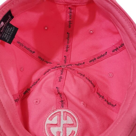Simply Southern Pink 100% Cotton Baseball Cap Adjustable Strap One Size Fits Mos - Picture 10 of 11